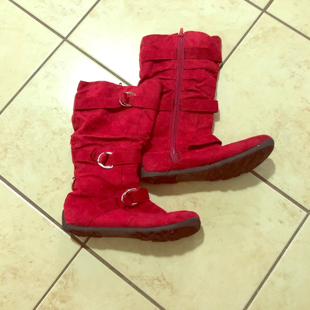 On-Call Red Zip Up Boots